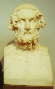 Bust of Homer, one of the earliest European poets, in the British Museum